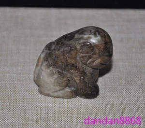 1.4" China Antiguas Dinastías Jade Hetiano Tallado Sacrificio Riqueza La Bestia Estatua - Imagen 1 de 7