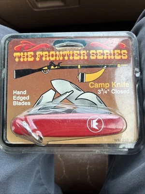 FRONTIER Knife Made in Ireland By Imperial Campers Multi Tool Red Handles NOS - Image 1 of 2