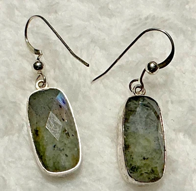 Pendientes de plata de ley de labradorita Jay King DTR firmados por Estate de colección Foto 1 de 4