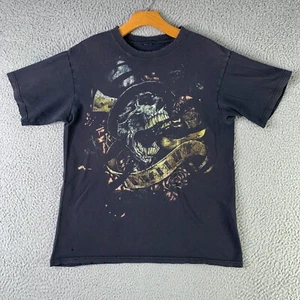 Vintage Miami Ink Shirt Mens Medium Black Skull Tattoo Grunge Gothic Y2K 00s - Picture 1 of 11