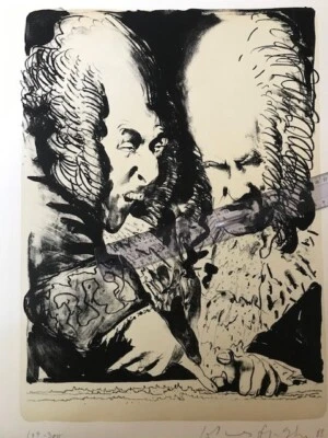 Johannes Grützke signierte und numerierte Original-Lithographie - Bild 1 von 2