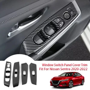For 2020-2025 Nissan Sentra Carbon Fiber Interior Window Switch Panel Cover Trim - Picture 1 of 12