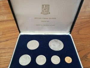 1974 BRITISH VIRGIN ISLANDS 6 COIN PROOF SET FROM FRANKLIN MINT Original Package - Picture 1 of 6
