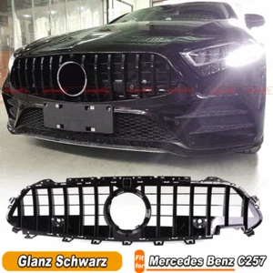 Parrilla frontal negra con agujero de cámara para Mercedes C257 CLS400 CLS53 AMG - Imagen 1 de 8