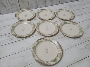 Vintage Corelle TEXTURED LEAVES 7.5" Salad/ Lunch Plates (Set Of 7) - Picture 1 of 12