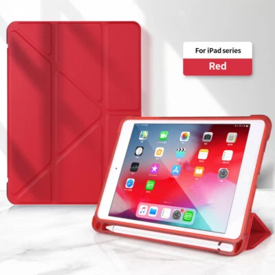 For Apple iPad 9th 8th 10.2 Pro 11 9.7 10.5 Smart Case Cover With Pencil Holder - Image 1 of 4