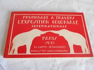 Across the colonial exhibition paris Souvenir Post card book 1931 exposition - Picture 1 of 8