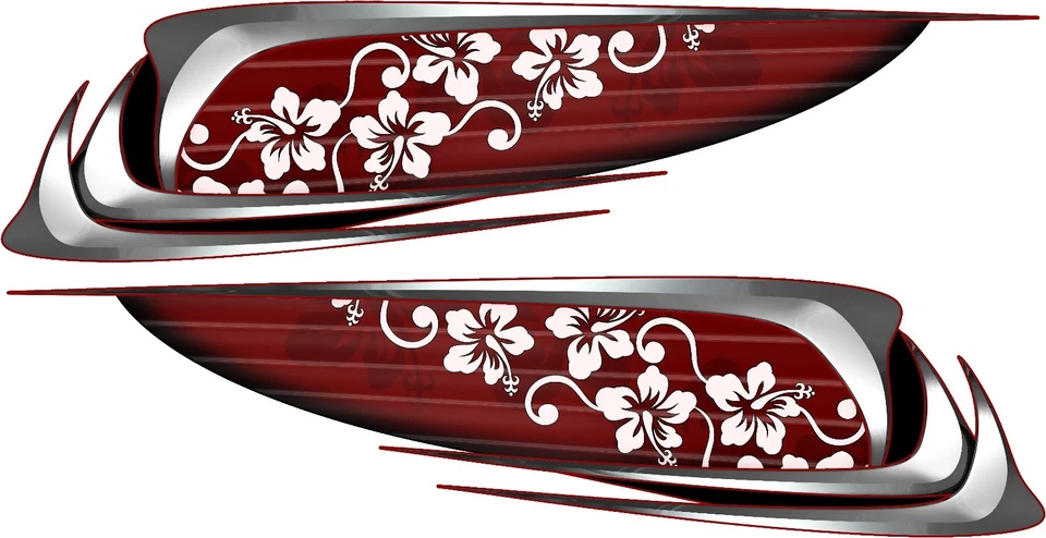 Vinilo Coche Vehículo Camión Barco Pegatinas Gráficos Hibisco Playa Surf Calcomanías Foto 1 de 2