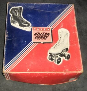 Vintage Black Leather Ice Skates Official ROLLER DERBY,Original Box, NHL, Canada - Picture 1 of 8