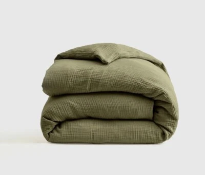 Funda nórdica Quince algodón orgánico gasa aireada oliva! King/Cal King (600) Foto 1 de 4