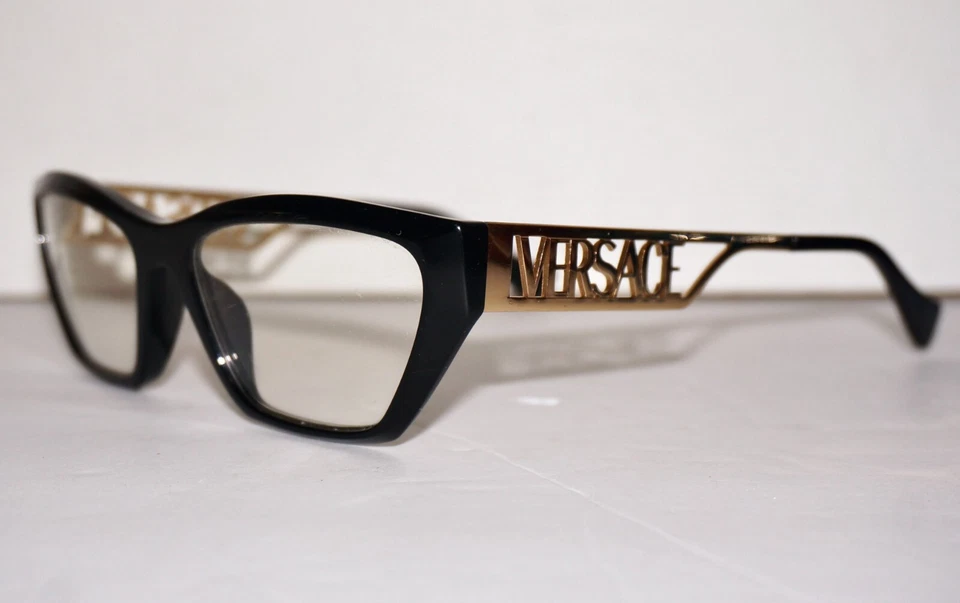 Vintage VERSACE Black Frame Clear Lens Glasses ITALY #3327U   *SEE DESC. - Image 1 of 4