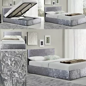 Divan Bed Base Cover Silver Crushed Velvet Base Valance Sheet Single Double King - Picture 1 of 16