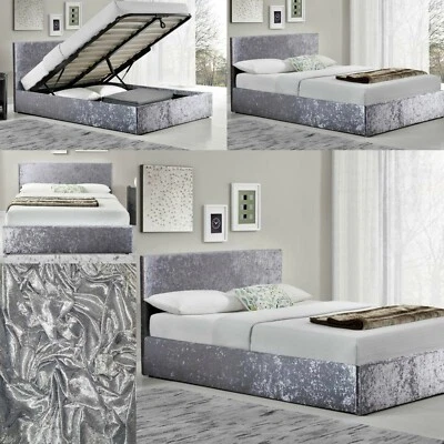 MARIAM_GLOBAL Divan Bed Base Cover Silver Crushed Velvet Base Valance Sheet Single Double King