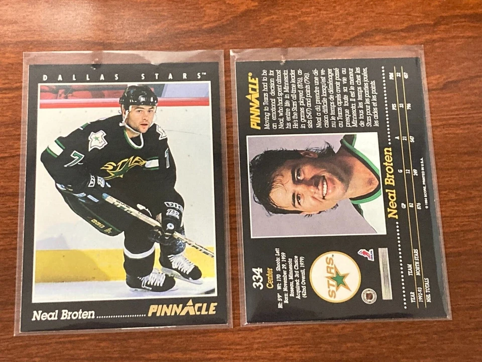 NEAL BROTEN 1993-94 PINNACLE DALLAS STARS (FRENCH VERSION) CARD #334 - Image 1 of 1