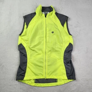PEARL IZUMI Full Zip Reflective Sleeveless Cycling Vest Yellow Womens Size XS - Picture 1 of 8