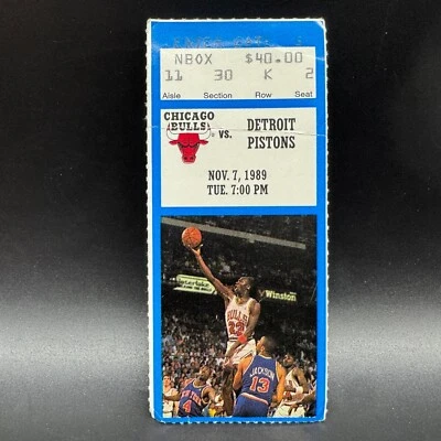 1988 CHICAGO BULLS VS. PISTONS TICKET STUB **MICHAEL JORDAN (PICTURED)** 40 PTS - Image 1 of 2