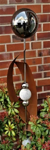 Skulptur Deimos schwarz poliert 140 Edel-& Cortenstahl Beetstecker Gartenstecker - Bild 1 von 2