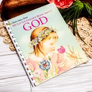 VTG 1975 My Little Golden Book About God Little Golden Book Upcycled Notebook - Picture 1 of 6