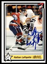 1990-91 7th Inning Sketch OHL Nathan LaFayette Auto Kingston Frontenacs #63 NO