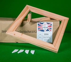 6" x 18mm Standard Canvas Pine Stretcher Bars, Value Pack ( 30 Bars Per Box ) - Picture 1 of 4