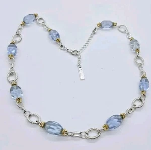 Napier Necklace Blue Beaded Gold & Silver Tone New With Tags 20 in - Picture 1 of 6