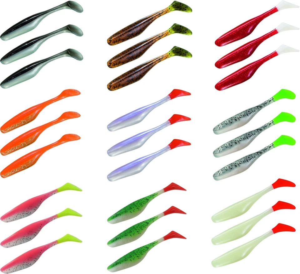 Gummifische 3 Stück Kunstköder Set 9 cm Barsch Zander Hecht Wels Dorsch Zocker - Bild 1 von 1