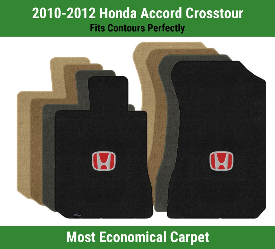 Alfombrillas delanteras Lloyd Velourtex para Accord Crosstour '10-12 con rojo sobre negro Honda H Foto 1 de 4