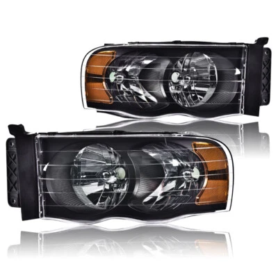 Clear Lens Black Housing Headlights Fit For 2002-2005 Dodge Ram 1500 2500 3500 - Image 1 of 4