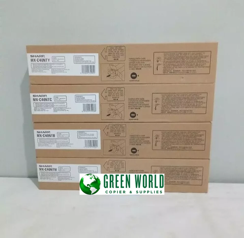 Sharp MX-C40NT Toner Cartridges Set CMYK For MXC311 MXC312 MXC401 Genuine - Image 1 of 1