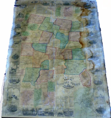 E.M. Woodford SMITH'S MAP OF HARTFORD COUNTY CONNECTICUT 1855 Good 59x46 - Image 1 of 4