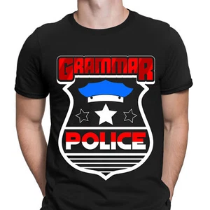 Grammar Police Spelling Teacher English School Education Mens T-Shirts Top #DNE - Picture 1 of 3