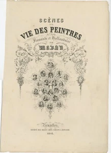 Antiker Druck mit Porträts von Malern der flämischen und niederländischen Schule - Bild 1 von 1