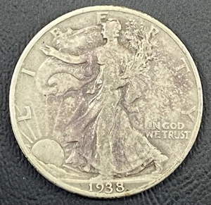 1938D Walking Liberty Silver Half Dollar 90% Silver - Picture 1 of 2