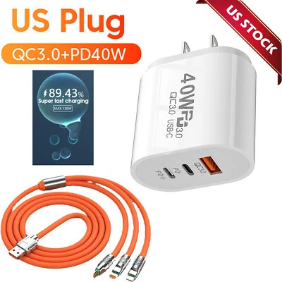 3 in 1 Fast USB Charging Cable Universal Multi Function Cell Phone Charger Cord - Image 1 of 4