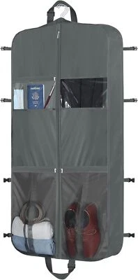 Zilink Trifold Garment Bags for Travel Hanging Suit Men 48", Grey  - Image 1 of 4
