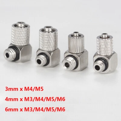 Mini Male Thread x Push-on Fittings Elbow Quick Adapter for Pneumatic Tube Hose - Image 1 of 4