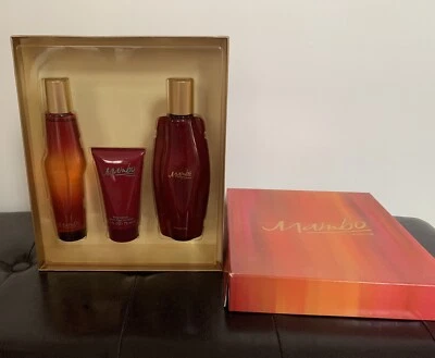 MAMBO LIZ CLAIBORNE 3.4 盎司淡香精喷雾、沐浴露、乳液礼品套装 全新带盒! — 第 1/4 张图片