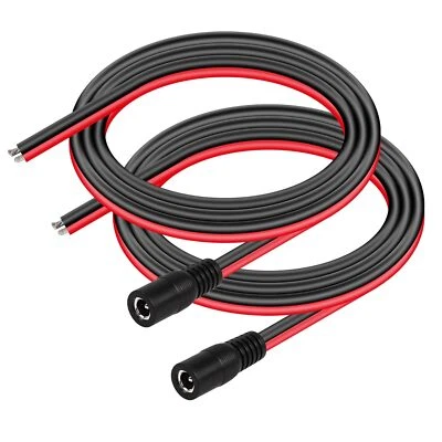 2 14AWG DC Power Cable Supply Repair Strip Lihgt CCTV Monitor 5.5mm x 2.1mm Male - Image 1 of 4