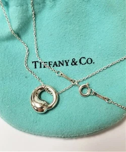 Tiffany & Co Elsa  Peretti Sterling Silver Eternal Circle Pendant *** 17 Inch - Picture 1 of 2