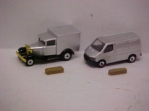 REPAINTED SILVR MATCHBOX MB60 Transit & MB38 Ford VANS as HEARSE Casket /Coffin - Picture 1 of 5