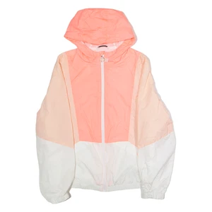GIRLS MATTER Girls Windbreaker Jacket Pink Hooded Colourblock XL - Picture 1 of 6