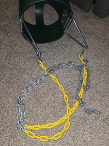 Baby Kid High Back Full Bucket Toddler Swing Seat w/ Chain Backyard Outdoor Play - Picture 1 of 8