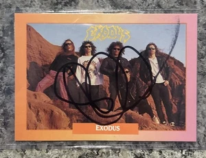 Scheda Rockcards Steve Souza Exodus Music Star firmata autografata 1991 con certificato di autenticità - Foto 1 di 3