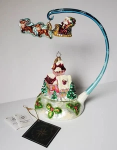 Adorno de Navidad mágico de medianoche Christopher Radko 2002 de colección con soporte y etiquetas - Imagen 1 de 7