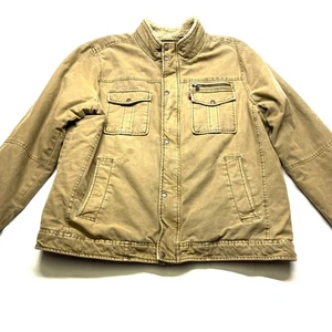 Chaqueta Levi's Trucker Hombres 2XL Tostada Acolchada Forrada Cuello Sherpa Cuello Simulado Cremallera Completa - Imagen 1 de 16