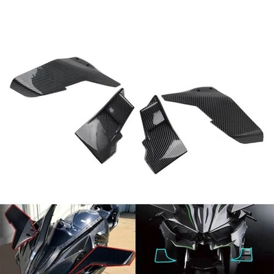 Front Winglets Aerodynamic Fixed Wing Fairing For KAWASAKI NINJA H2 R 15-23 - Image 1 of 4