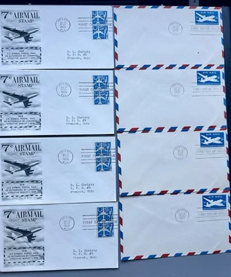 1958 Air Mail  7 Cents & 5 Cents- FDC LOT of 40 - Image 1 of 3