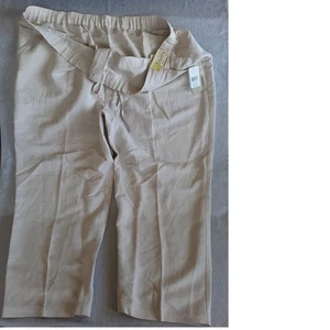 Cubavera Hombres 6X Mezcla Lenin Cintura Informal Utilitario Verano Crema Pantalones Nuevos con Etiquetas - Imagen 1 de 8