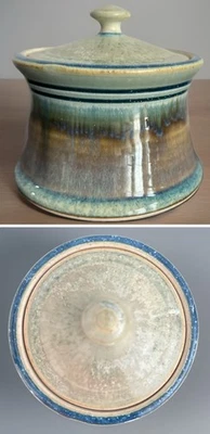 Bill Campbell ? Studio Art Pottery Covered Sugar Bowl Trinket  Drip - Image 1 of 4