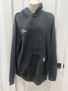Carhartt Hoodie Mens Large Tall  Black Loose Fit Heavyweight Pre Owned - Picture 1 of 13